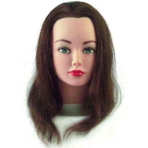 Oefenhoofd Cathy Lt Bruin 15-40 Cm - KOOS • alles voor de kapper - Sibel - Oefenhoofden
