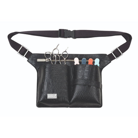 Belt 4 Zwarte Holsterceintuur In Matte Kroko Vr 4 Scharen - KOOS • alles voor de kapper - Sibel - Holsters