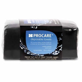 Procare Wegwerp Handdoek Zwart 40x80cm 50 st - KOOS • alles voor de kapper - Procare - Papieren wegwerp