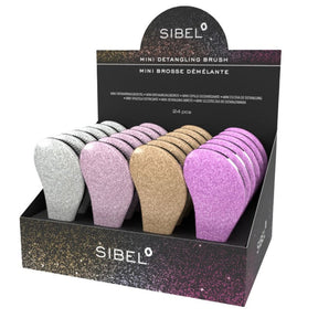 Sibel Mini Ontwarborstel Glitter Display 24st - KOOS • alles voor de kapper - Sibel - Haarborstels